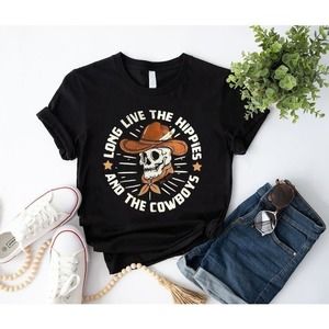Long Live The Hippies And The Cowboys Tshirt Southern Western Shirt